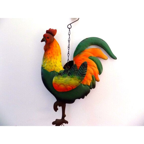 NEW Metal Rooster Chicken Wind Chime Country Decor Farmahouse - Picture 6 of 7
